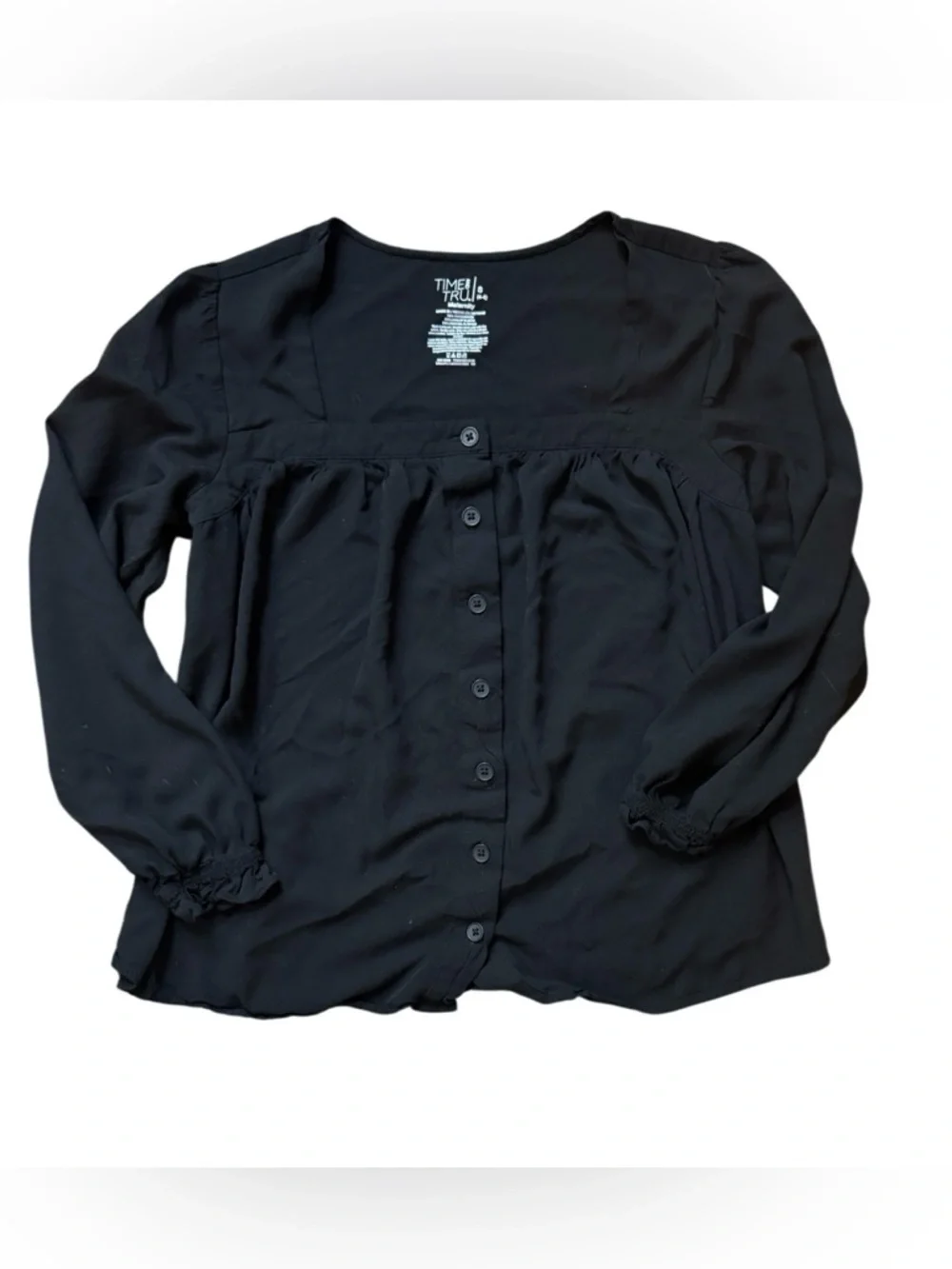BUNDLE! Time and Tru Boho Peasant Square Neck Maternity‎ Blouse -Olive & Black-S